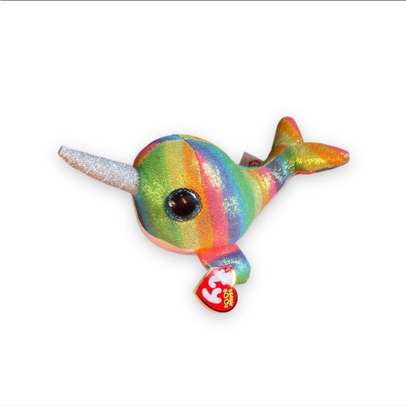 Ty Beanie Boos Nori Multicolored Narwhal - Picture 1 of 4